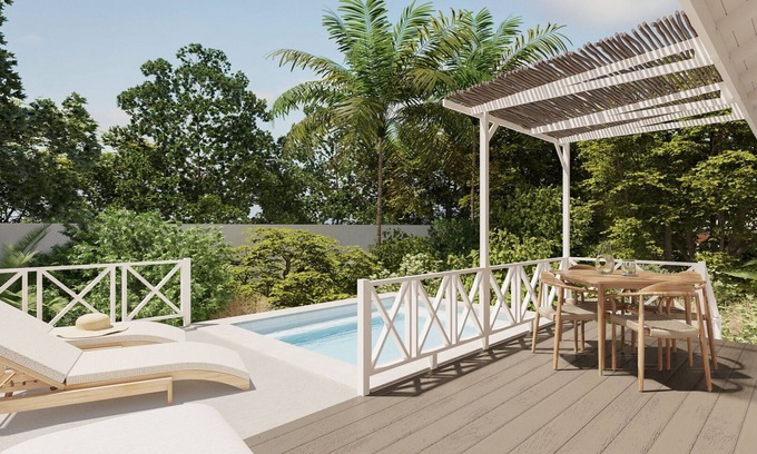 Sabana Westpunt House | Deluxe honeymoon bungalow with private pool @ Botanique Dive Resort