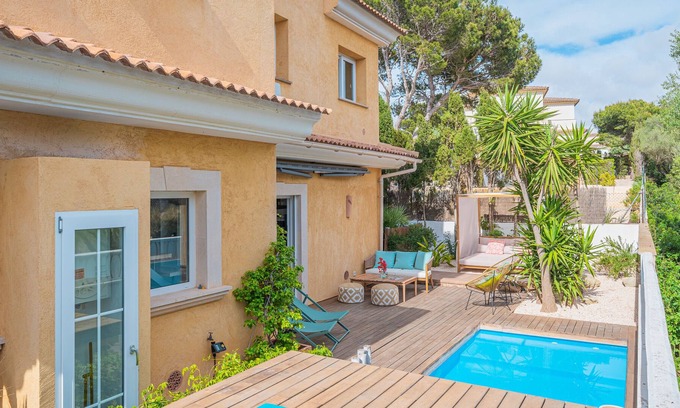 Badia Gran Villa | Design Villa Bahia Azul with panoramic sea view, pool, hot tub