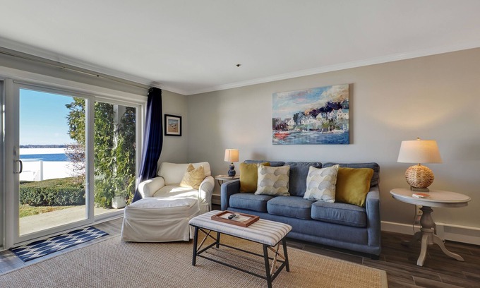 Boyne City Condo | Direct Lake Charlevoix Access | First Floor Beach Retreat | Private Patio |