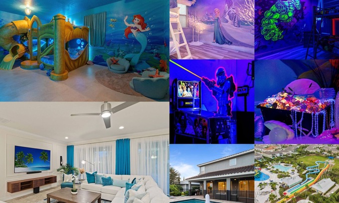 West Kissimmee Resort | Disney Vacation Villa. Free Water park and Disney Shuttle. Themed Room.