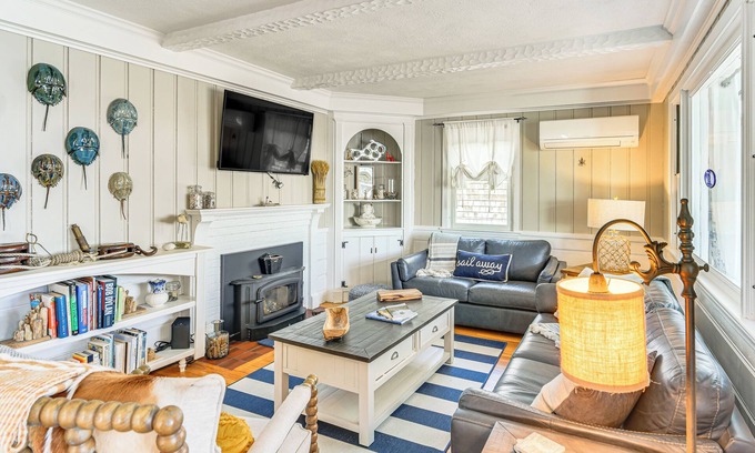 Bristol Cottage | Dock, Sunrise View: Waterfront Home on Mt Hope Bay