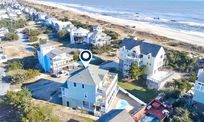 Avon House | Dog-friendly beach home with private pool, hot tub, AC, pool table & game room
