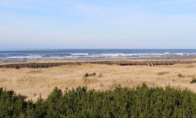 Long Beach Condo | Dog-friendly oceanfront condo with electric fireplace - walk to the beach