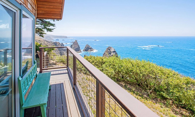 Albion Cabin | Dog-Friendly, Oceanfront Home w/Private Hot Tub, Deck, WiFi, & Spectacular Views