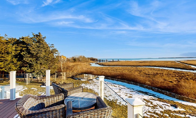 Mattapoisett House | Dog-friendly waterfront home with hot tub, kayaks/bikes/SUPs, deck, & firepit