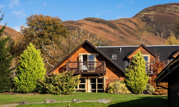 Balmaha Villa | Drumlanrig Lodge with hot tub and views of Loch Lomond