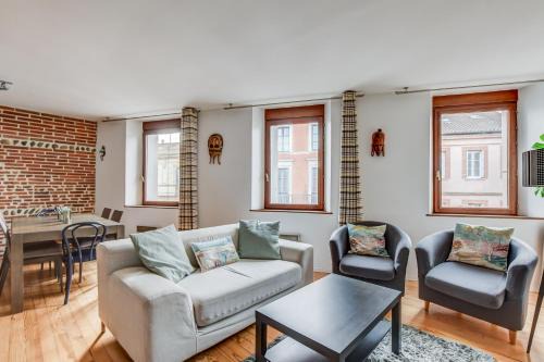 Saint-Cyprien Apartment | Duplex Tolosa - Pont-Neuf, Dôme de la Grave, 2 BDRs 85m2, AC, Free private car park 200m away - T3 85m2 avec clim, parking couvert gratuit à 200m