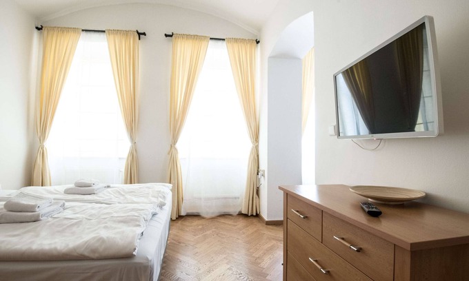 Prague 1 Apartment | Economic double bed studio apartment ground floor with kitchen and bathroom