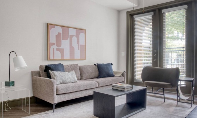 North Burnet Apartment | Elegant Domain 2BR w/Gym, Pool & W/D, walk to Q2 Stadium, by Blueground