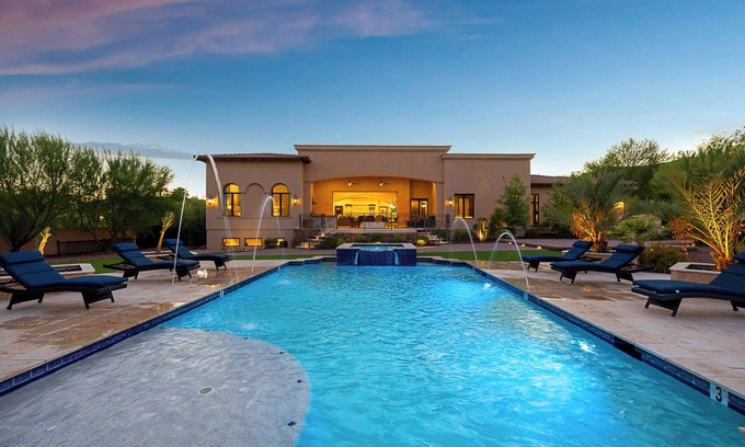 Paradise Hills House | Elegant Escape with Mountain Views, Theater & Resort-Style Pool