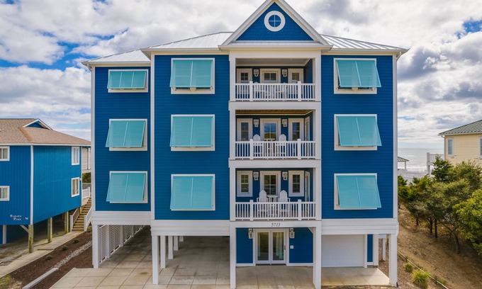 Emerald Isle House | Emerald Hideaway, New Oceanfront,Private Pool, Hot Tub,Game Room,Theatre Room
