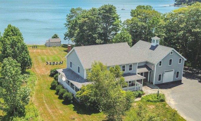 Lincolnville House | Enjoy your private beach and sweeping views!