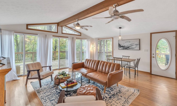 Fishers Hill House | Escape To This River Home with Mountain Views by RedAwning