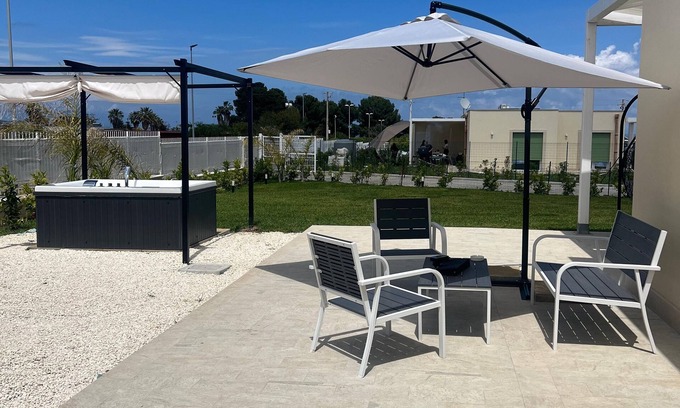 Brucoli Villa | Exclusive villa with outdoor Jacuzzi, from the terrace view of Etna and the sea