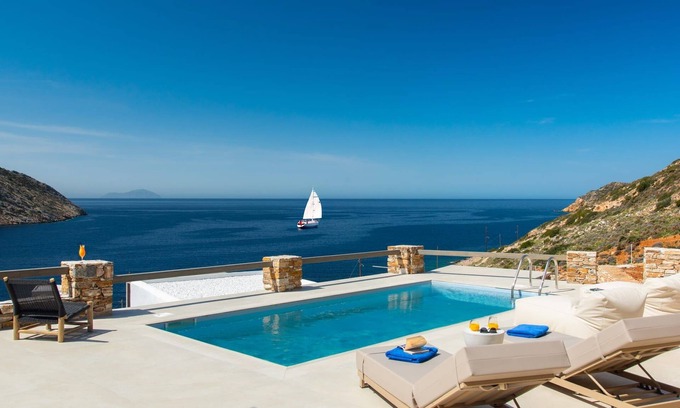 Sifnos Villa | Exquisite Sifnos Villa | Villa Celeste | Furnished Terrace with Private Pool