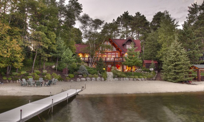 Pequot Lakes Cabin | FAMILY FRIENDLY Hand Scribed Log Cabin with Gourmet Kitchen ~ Perfect Sand Beach
