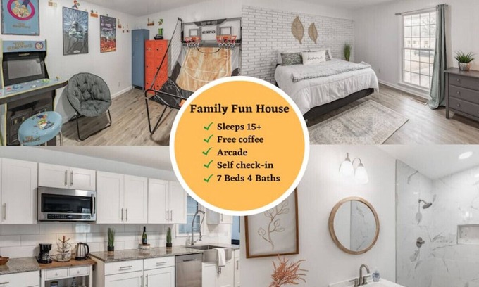 Decatur House | Family Fun Sleeps 15+ w/ Arcade