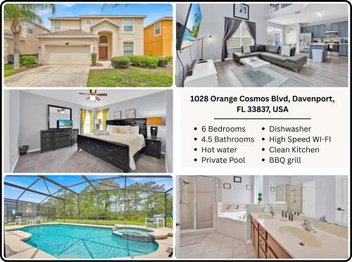 Watersong House | Family Villa with 6 Bedrooms Pool Spa and Game Room in Gated Resort