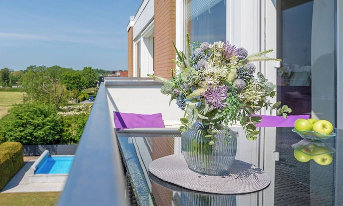 Haffkrug Apartment | Ferienwohnung Strandstern im Haus Nautica mit Balkon in Haffkrug