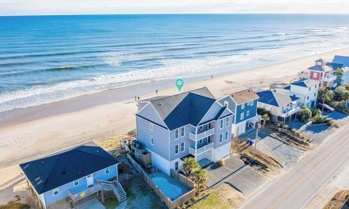 Surf City House | Flip Flops - Oceanfront - Private Pool & Hot Tub - Elevator