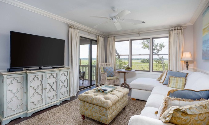 Seabrook Island Villa | Free Club Amenity Cards at Top Floor Villa by the Sea Waterfront Views