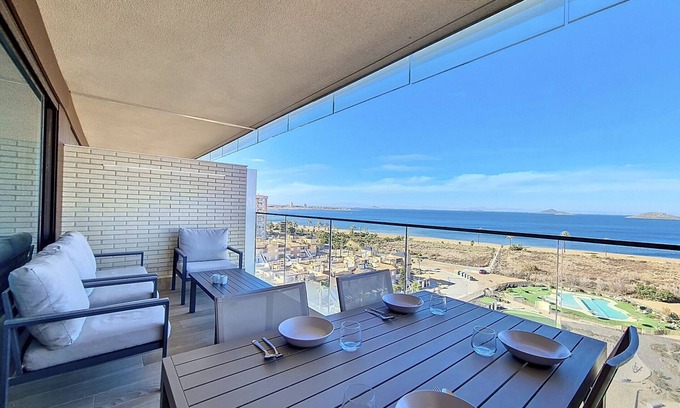 Diputacion de Rincon de San Gines Apartment | Frontline with Sea and Pool Views, Parking