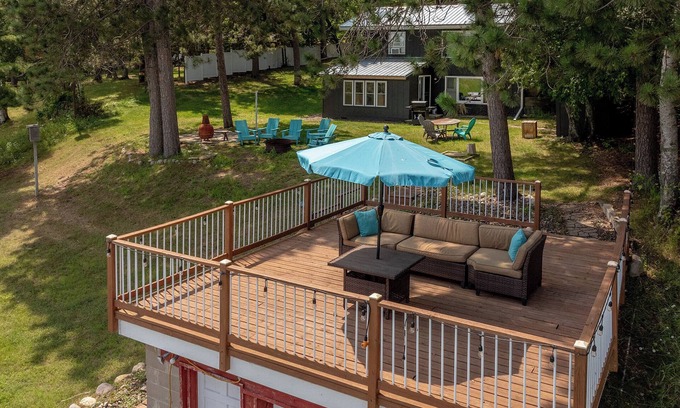 Pequot Lakes House | Full Remodeled Home, Amazing Views, Boat House Top Patio & More!