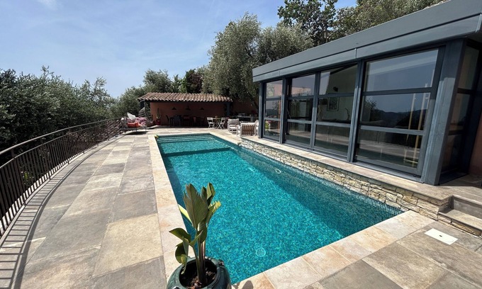 Cabris House | Fully renovated vacation home, exceptional sea view, swimming pool, chargeVE