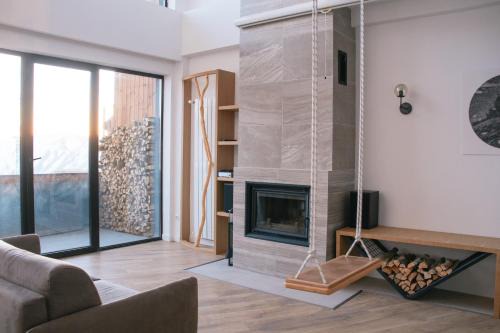 Kazbegi Apartment | George Snow Apartments in New Gudauri - fireplace, 50m to Gondola lift