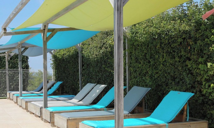 Jayac RV Rental | Glamping 'Safarilodge Confort Tent 2-6 Pers' with Private Terrace, Shared Garden and Wi-Fi