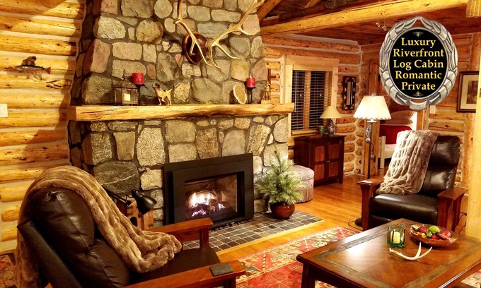 Grayling Cabin | Gold Fox Lodge - Romantic Riverfront Log Cabin - A Piece of Michigan History!
