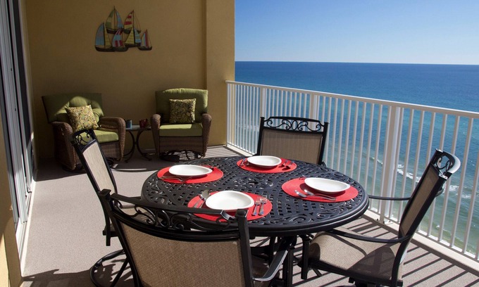 West Panama City Beach Condo | Gorgeous Luxury 2BR Beachfront Condo, Cable/Netflix Wifi, Beach Service included