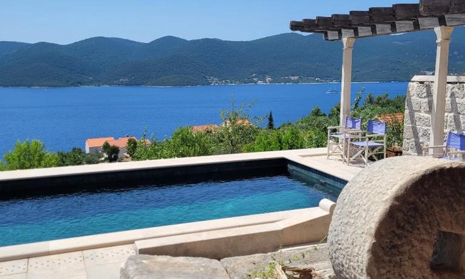 Viganj Villa | Green Marble Pool Cottage 3 BR in 2 adjoining stone buildings on a 2 acre private land