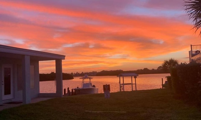 Englewood Condo | Ground floor Bay front, heated pool, dock, private beach access onsite.n