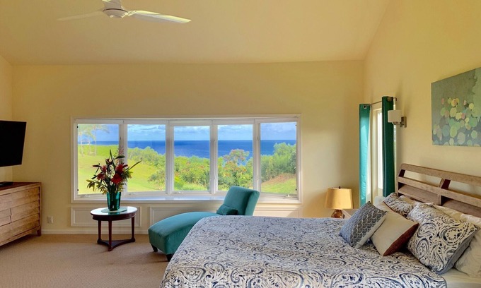 Princeville House | Heavenly OCEAN VIEWS throughout JOYFUL "Home of the Opening Flower" A/C 4Br3Ba