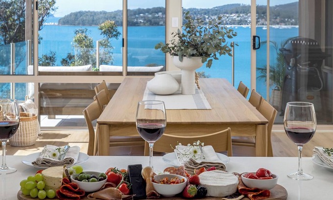 Salamander Bay House | High View Holiday House - Striking duplex with Heated pool and sea views
