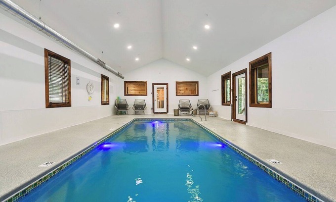 McHenry Cabin | Hillside Hideaway · Pool, HotTub, FirePit, EVCharger, & Great Location