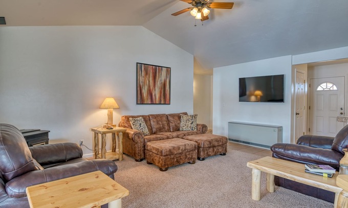 Alpine Village House | Hilltop Home w/Great Mountain Views, Back Porch, WiFi, W/D & Attached Garage