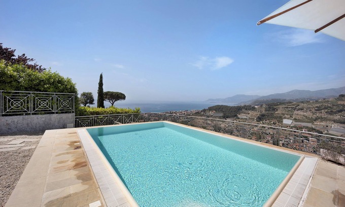 Bordighera House | Holiday Home 'Villa Gaia' with Sea View, Shared Pool & Wi-Fi