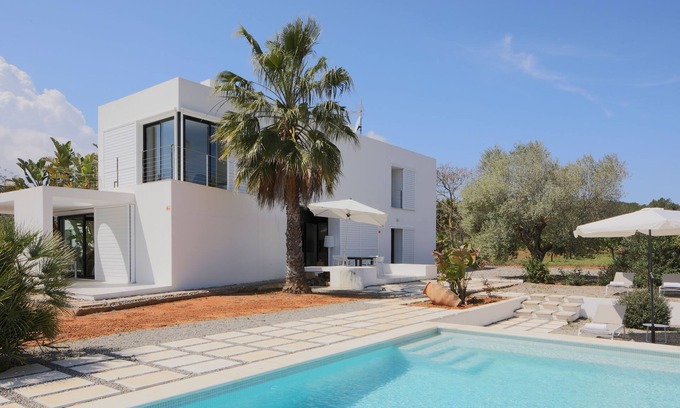 Sant Joan de Labritja Villa | Home with Pool, Mountain View, Wi-Fi and Air Conditioning; Pets Allowed, Parking Available