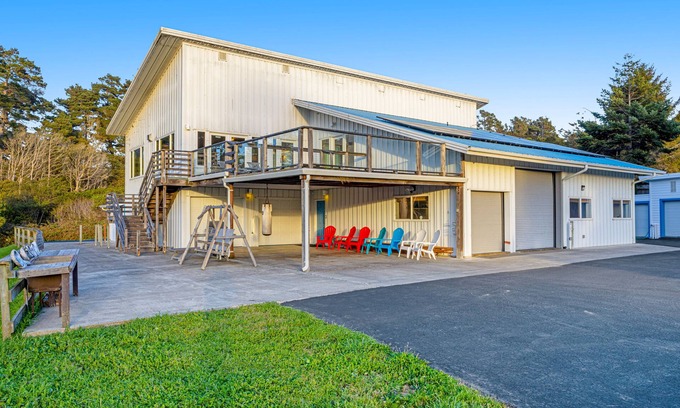 Fort Bragg House | Home with Two Fully-Appointed Living Areas, Game Room, Lounge, Sauna, Decks