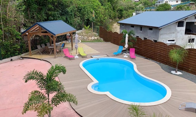 L'Houezel Apartment | Homerez - Studio for 2 ppl. with shared pool, garden and terrace at Le Gosier