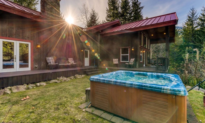 Skykomish Cabin | Hot Tub, Game Room, dog-friendly home w/mountain views close to Ski Resorts