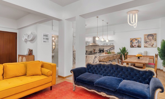 Exarhia Apartment | HUGE Central 4BR/3Bath, Luxury, Wifi, AC, Chef's Kitchen, Wraparound balconies!