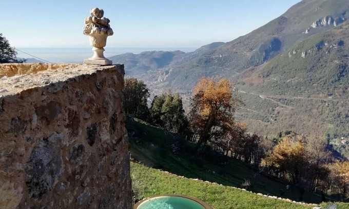 Metato House | Il Podere di Metato, Restored Tuscan Farmhouse with Pool with Views of Hills and Sea