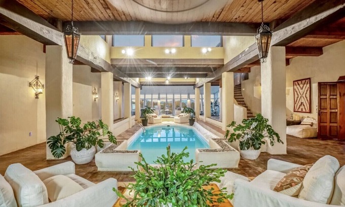 La Cienaga House | Indoor heated pool minutes to downtown Santa Fe 7 bedrooms 5 which are en-suite