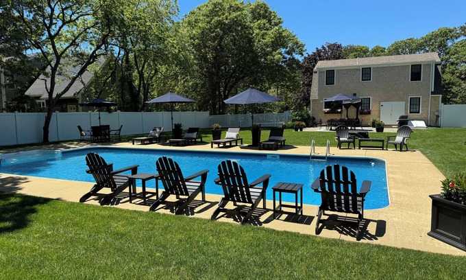 Katama House | Katama-Bike to town and beaches with heated private pool and central air