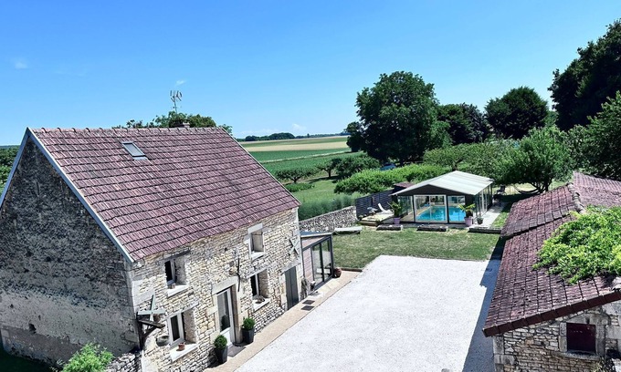 Lainsecq House | La pompagne 12 people private heated pool