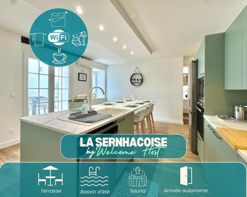 Sernhac House | La sernhacoise, Maison familiale rénovée, sauna