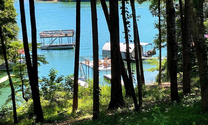 Flowery Branch House | Lake Front, Dock, Tennis Courts, Pool, Hot Tub, Gated, Oasis